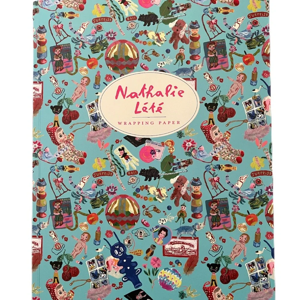 Nathalie Lété wrapping paper sheets book and matching sticker sheet. IN STOCK!